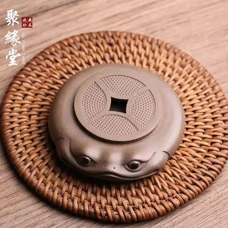 

Yixing Original Purple Clay Three-Legged Golden Toad Lid Holder Coaster Wang Qingsheng Kung Fu Set Teapot Base Tea Ceremony