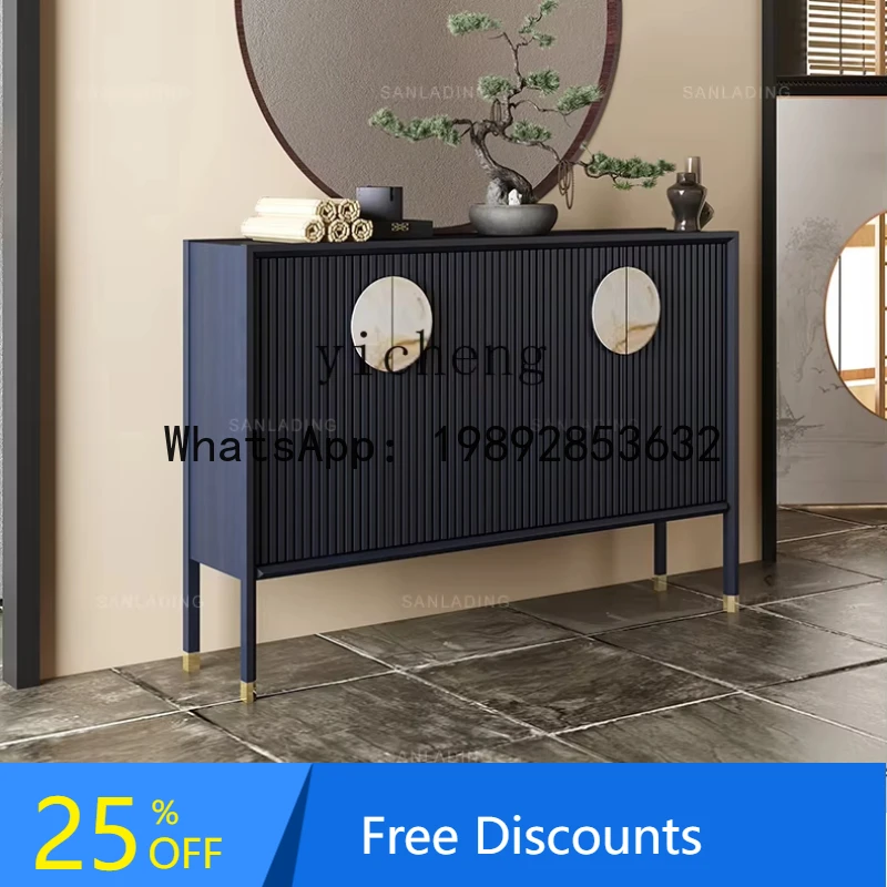 

new Chinese shoe cabinet modern zen entrance foyer locker decorative cabinet