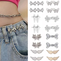 2pcs Metal Adjustable Jeans Button,Effortless Waist Tighteners for Loose Denim, Instant No Sew Size Reducer for Jeans & Trousers
