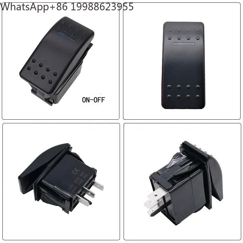 1PCS Large current boat single lamp board button second gear 3 feet 12V car 24 V room truck yacht off-road modification switch