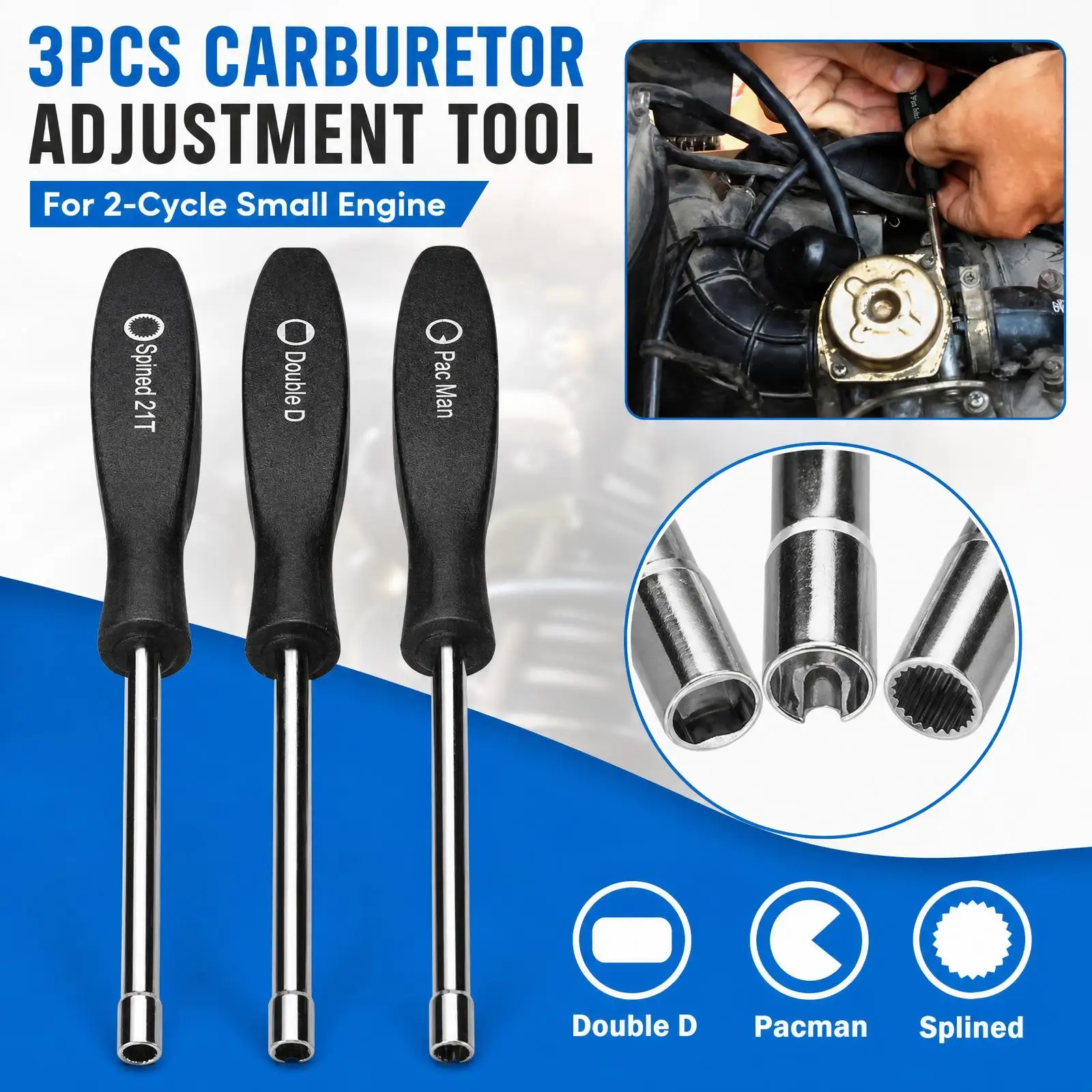 3 Pcs Adjustment Screwdriver Carburetor Chainsaw Tool For Husqvarna Poulan Carburetor Repair Tool Multi-head Tune-up Screwdriver Adjustment Repair Tool