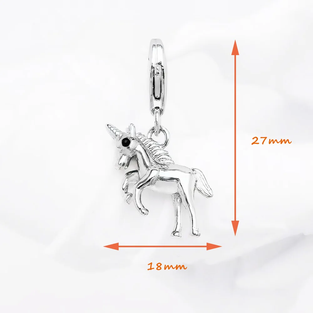 Hängender Anhänger Einhorn, neuer edler Schmuck, echtes 925er Sterlingsilber, Vintage-Geschenk für Damen und Herren – Detail 3
