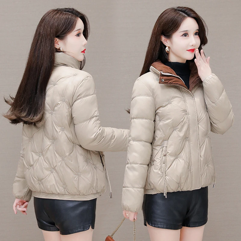 

INS Student Cotton Padded Short Coat Thick Jacket Women Cotton Clothing 2023 Autumn Winter New Korean StandUup Colla