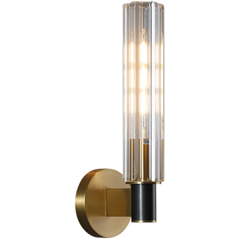 Clear Crystal LED Wall Sconces Brass For Parlor Dining Bedroom Wall Lights E14 Bulb Modern Lamp Indoor Deco
