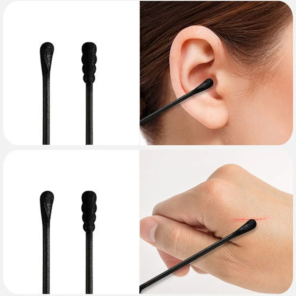 200pcs/box Double Headed Ear Cleaning Cotton Spoon Disposable Spiral Cotton Swab 2-in-1 Cotton Stick Personal Hygiene
