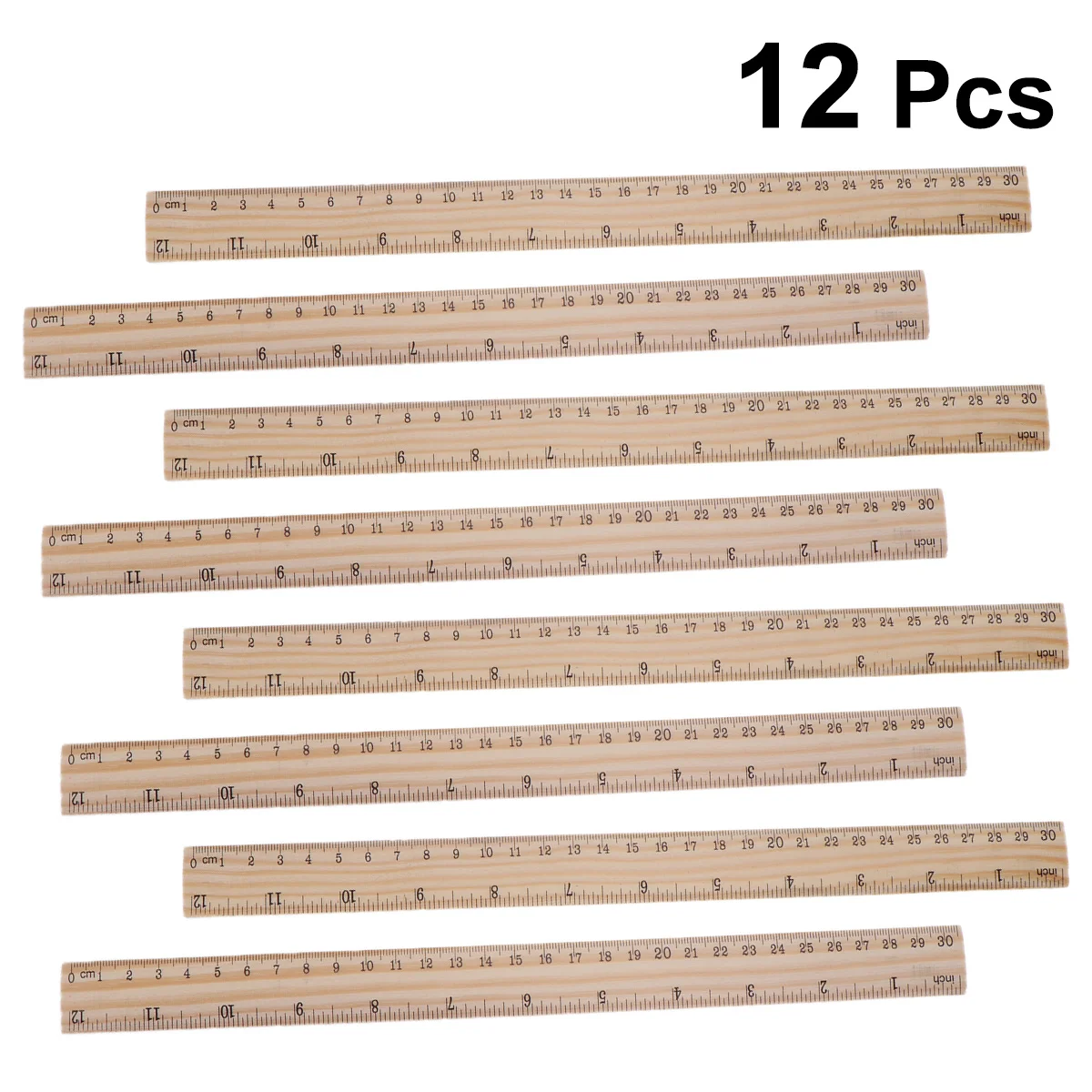 

12Pcs Bamboo Ruler Wooden DIY Yardstick for Tailoring Sewing Tool Perfect Size Easy Storage Measurement for Home Dressmakers