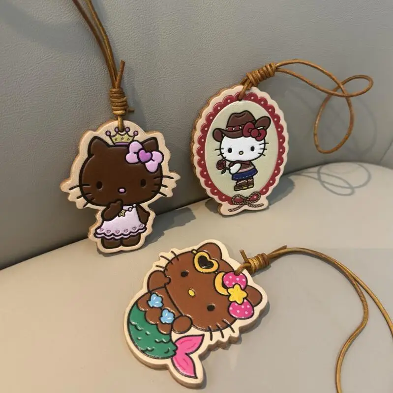 

Sanrio Hello Kitty кожаный милый мультфильм сумка ручной работы украшение кукла бренд ручной работы Diy автомобильный брелок подарок на день рождения для девочек