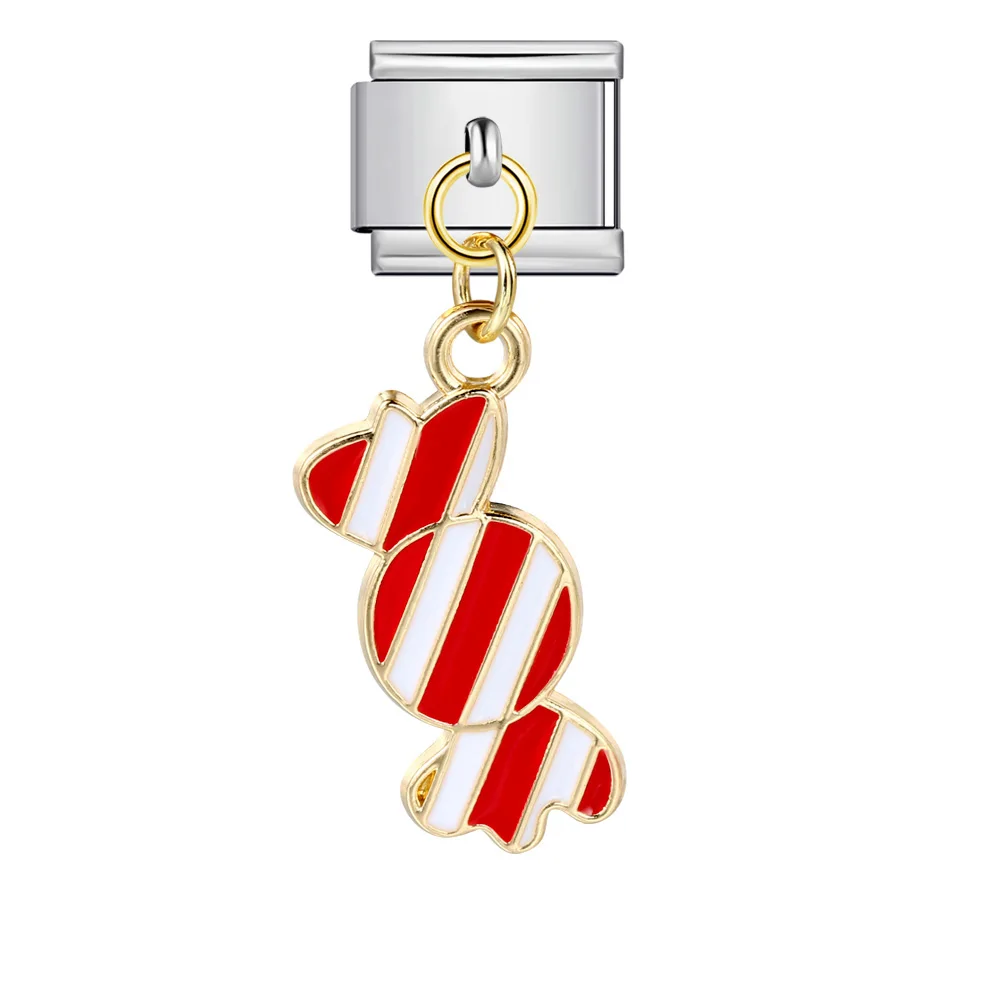 Trendy Delicious Doughnut Hamburger French Fries Pendant Italian Links Charm Fit 9mm Stainless Steel Bracelet Jewelry DIY Making