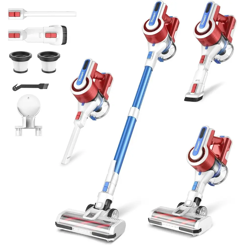 

Легкий вертикальный пылесос с мощной силой всасывания 45 кПа, перезаряжаемая батарея, до 50 минут работы, ручной пылесос для уборки твердых полов.