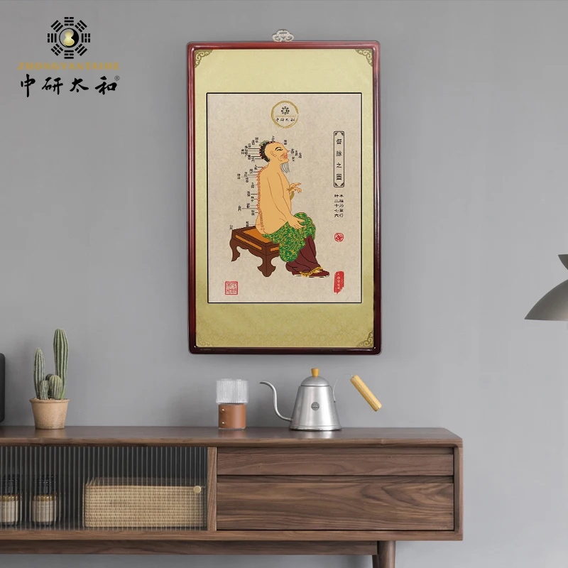 Fourteen Meridians Frame Traditional Chinese Medicine Health Pharmacy Decoration Traditional Chinese Medicine Culture Wall Chart