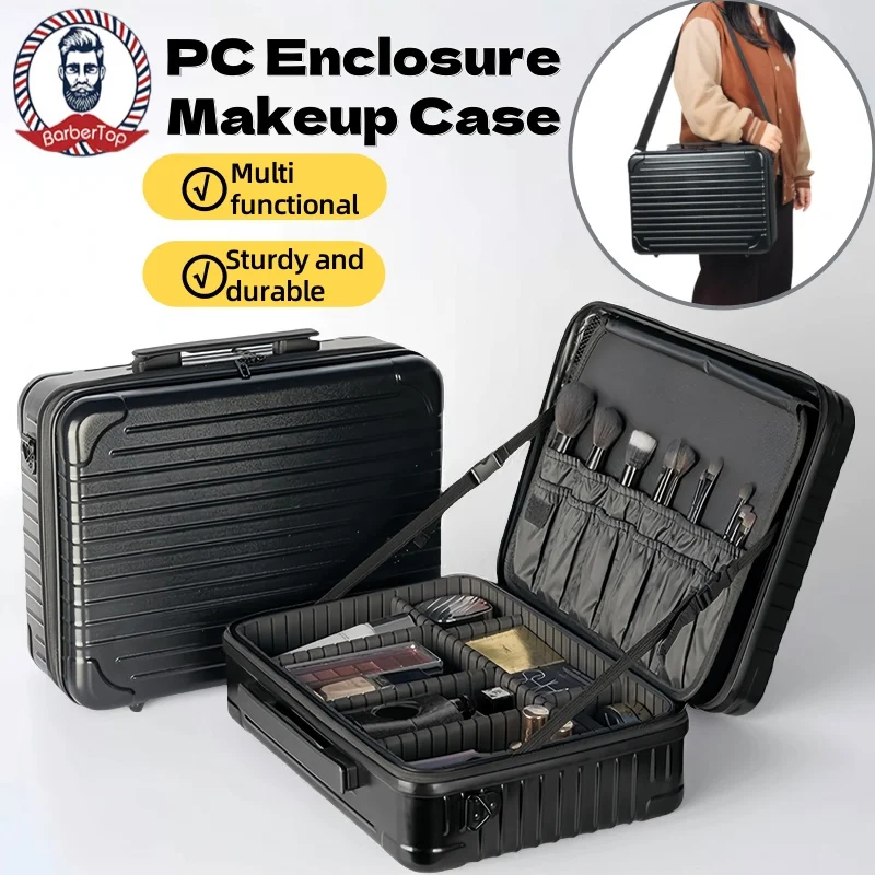 

Large Capacity Travel Makeup Bag Multi-Functional Handbag Professional Makeup Artist Embroidery Storage Case Luggage