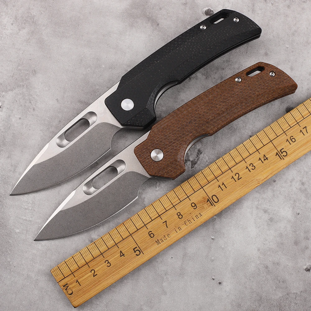 

New Folding K110 Blade Linen Handle Camping Hunting Outdoor Rock Climbing Pocket Fruit EDC Tool Knife