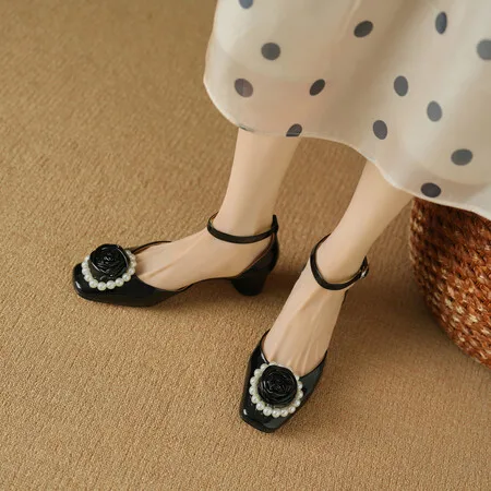 Classic Platform Sandals Women Block Chunky Flat Sqaure Toe Bow Knot Student Flat Shoes Summer Hot Sale Shoes Girl Buckle Flats