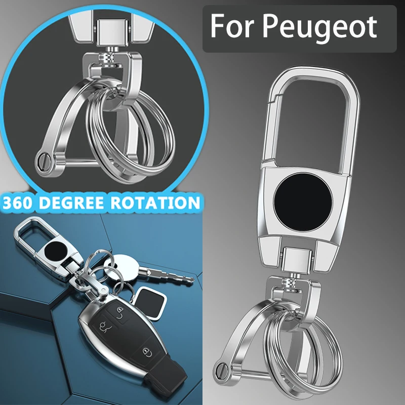 

Buckle Keychain Metal Big Head Keyring Accessories Car Bag Pendant Ornaments For Peugeot 206 307 308 3008 207 208 407 508 2008