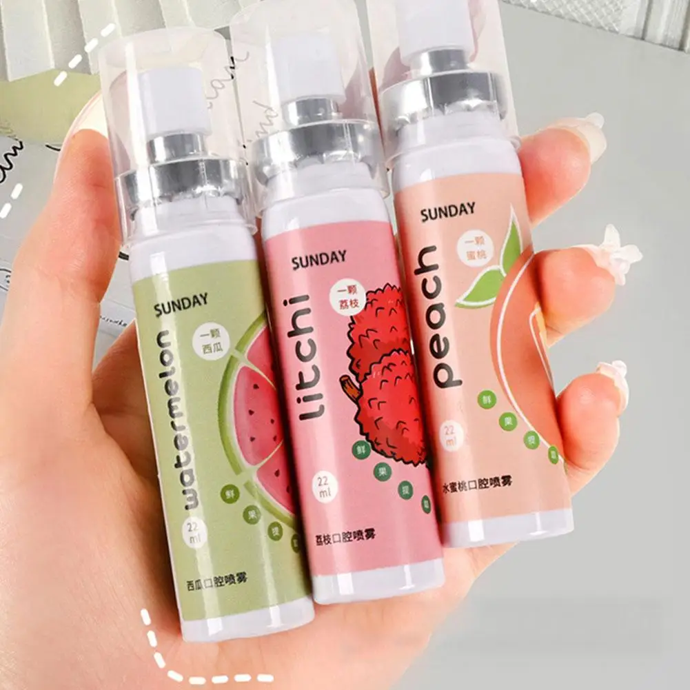 Fresh Oral Spray Fruit Flavour Fresh Breath Spray Portable Refreshing Cool Fresh Breath Oral Odor Remover Fights Bad Breath