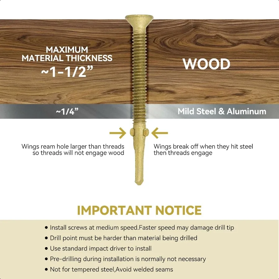 200 peças 14x23 4 parafusos de deck de reboque t30 torx parafusos auto-roscantes de madeira para metal com ponta de alargador fixadores resistentes para reboques