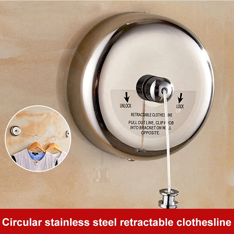 Wall-mounted Clothes Line Windproof 2.8m Adjustable Strength Nylon Durable Non-slip Drying Rack Rope Laundry