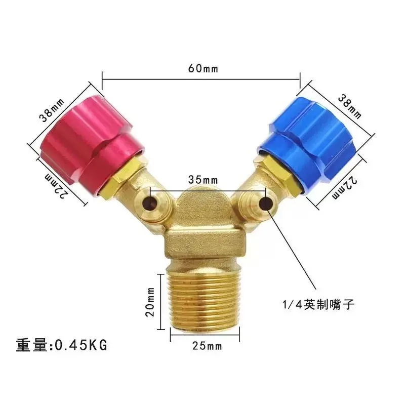 Special Cylinder Valve for Refrigerant Recovery and Filling, High and Low Pressure Sheep Angle Valve, Explosion-proof