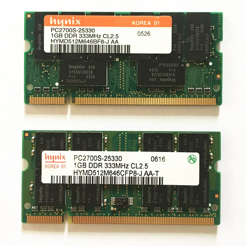 HYNIX DDR1RAMS 1GB 333MHZ Laptop Memory sodimm PC2700S 1GB DDR 333MHz CL2.5 1PCS