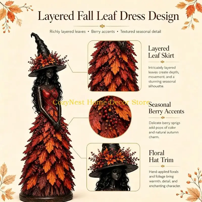 92MF Shelf Display Enchantress Figure Polyresin Harvest Accent for Entry Area and Indoor Home Styling Groupings Use