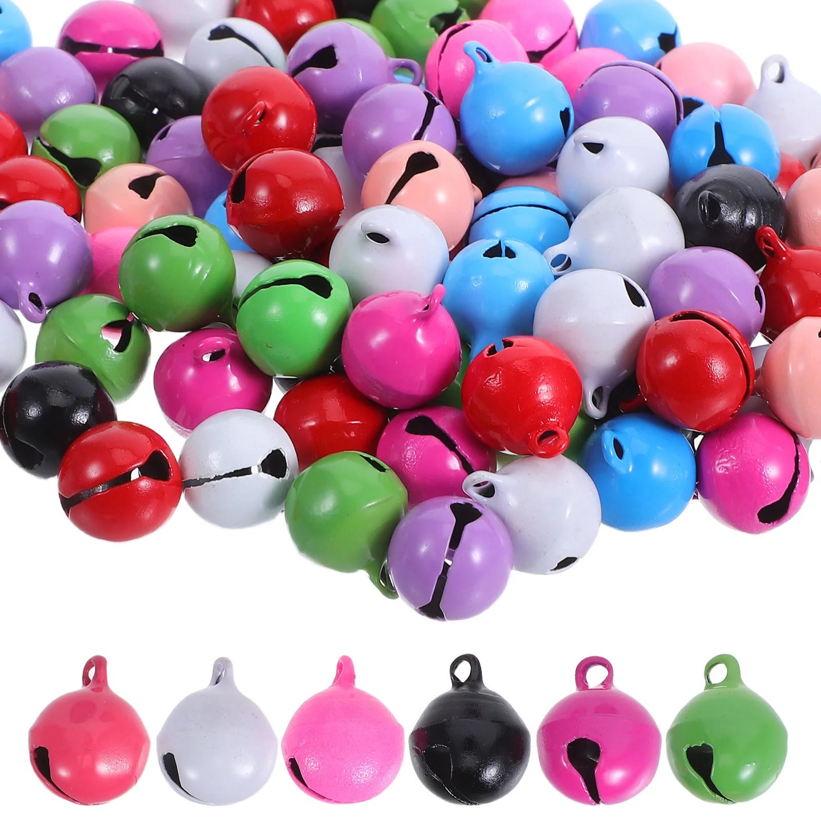 

100Pcs Mini Jingle Bells 12Mm Lightweight Iron DIY Hanging Ornament Craft Decorations for Holiday Christmas Crafts Cat Dog