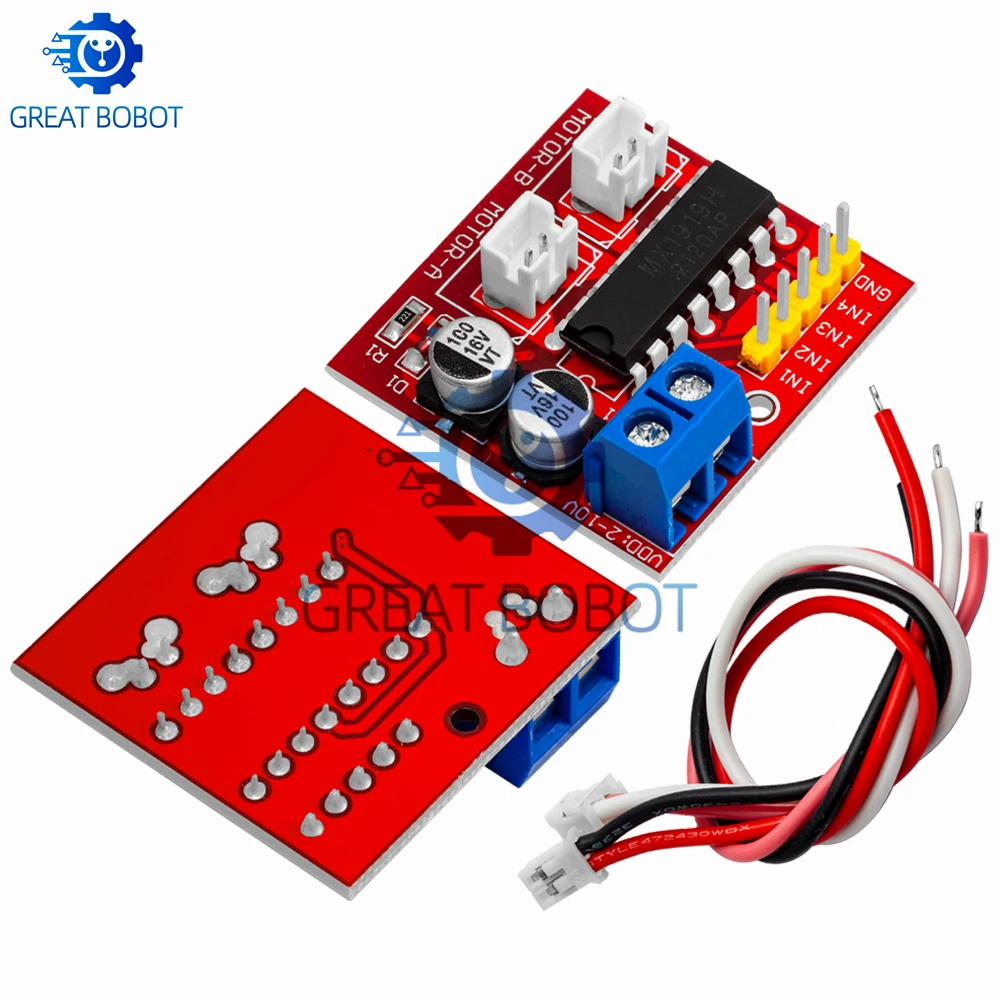 Picture 5: 2.5A Dual-bridge Brushed DC Motor Drive Controller Board Module-Low Power Consumption MX1919,Ideal for Arduino Smart Cars&Robots