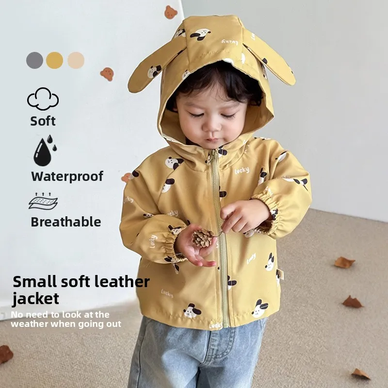 

Children's Full Version Cartoon Jacket 2025 New Autumn Boys' Stylish Dog Hooded Top Baby Fashion Autumn Dress