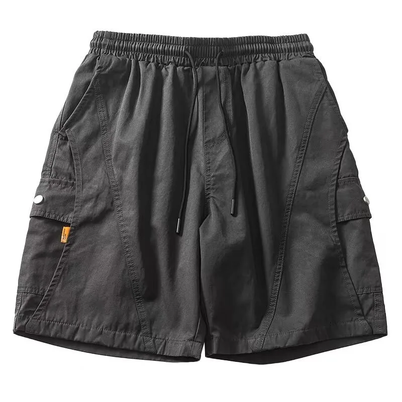 Men's Black Cotton Cargo Shorts Summer Patchwork Sweatpants High Street Shorts High Quality Quick Drying Short Pants 2025 New