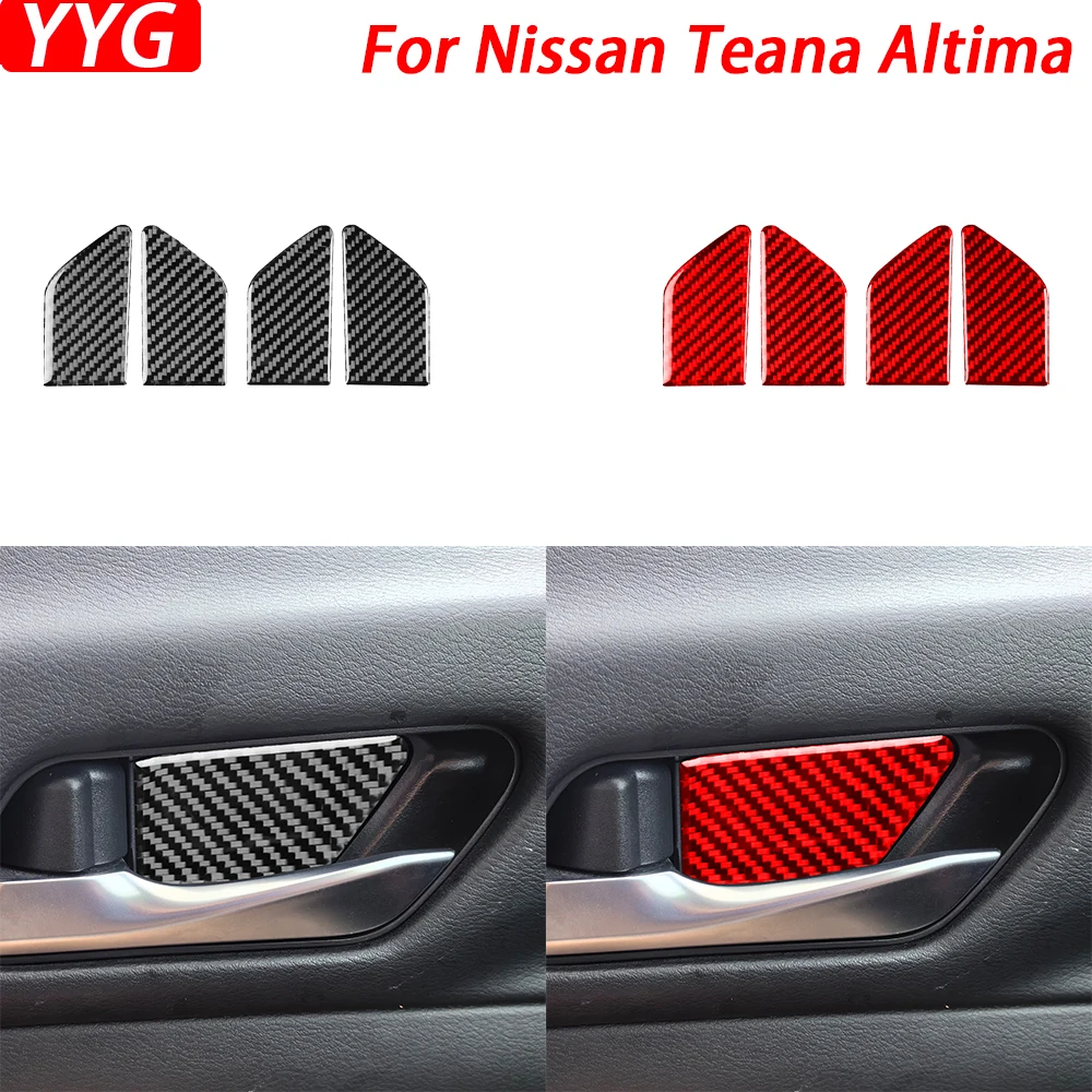 

For Nissan Teana Altima 2019-2024 Real Carbon Fiber Inner Door Bowl Panel Trim Cover Car Interior Decoration Accessories Sticker