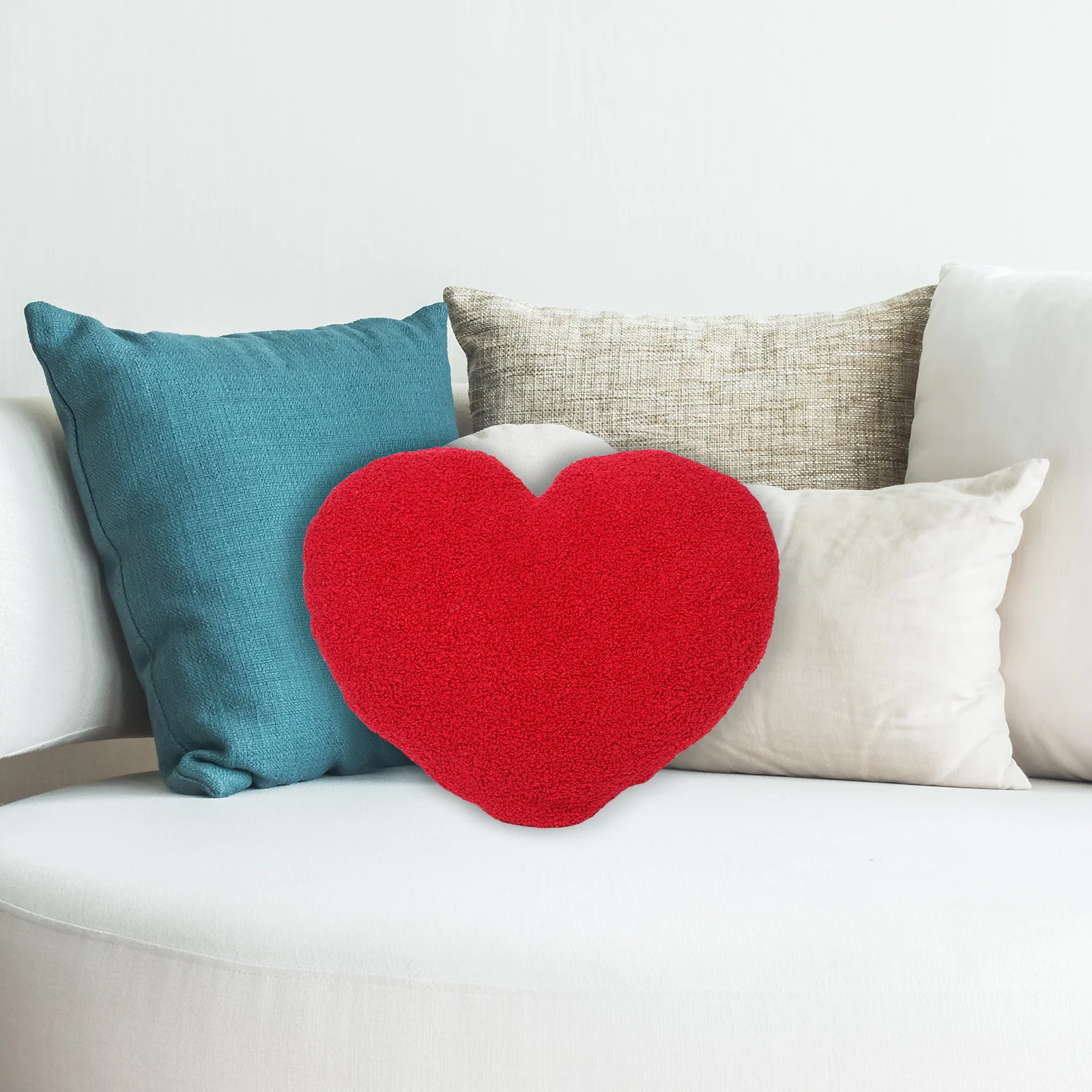

Heart Shaped Throw Pillow Soft PP Cotton Romantic Cushion for Home Living Room Bedroom Sofa Decoration Hugging Pillow
