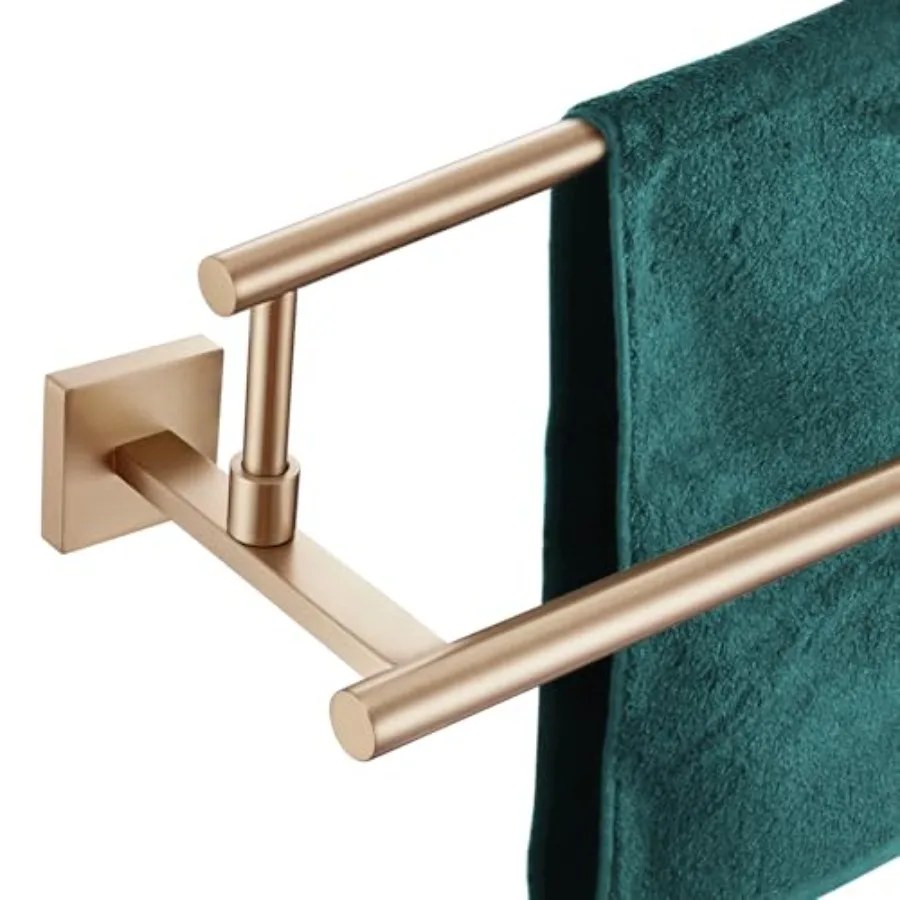 

36-Inch Bathroom Towel Bar in Champagne Bronze with Double Wall Mounted Stainless Steel Towel Rack for Bathroom Storage