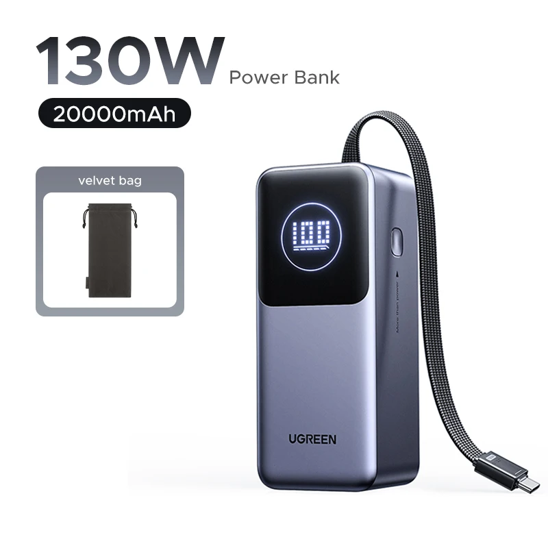 UGREEN Nexode Mini 100W 12000mAh Power Bank 20000mAh Draagbare PD Externe Batterij PowerBank voor iPhone 17 pro 16 Snel Opladen
