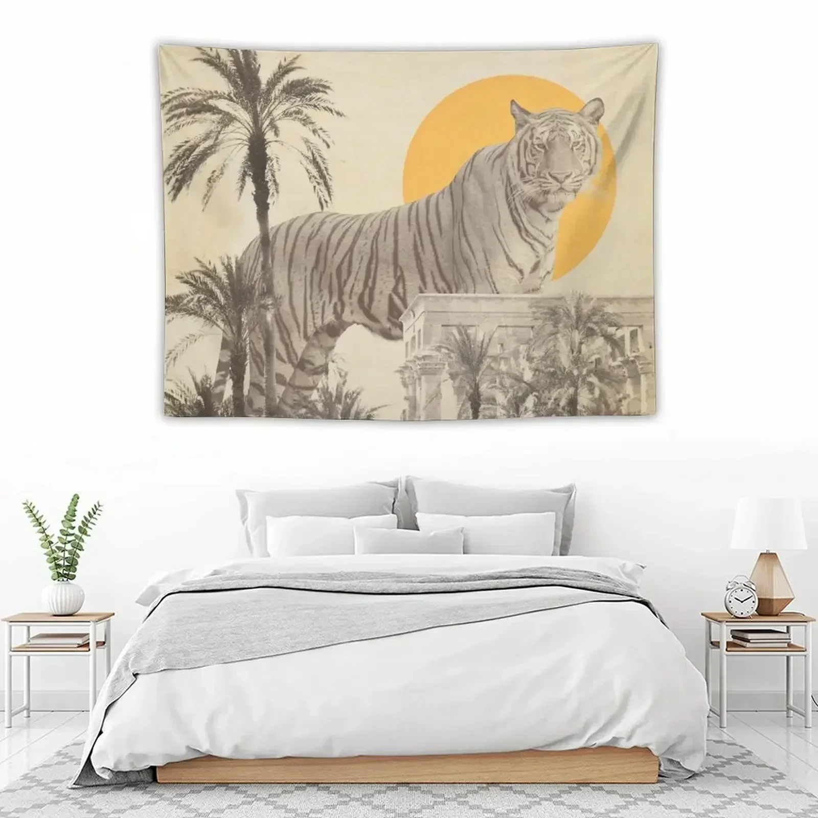 

Giant Tiger in ruins Tapestry Aesthetic Home Decor Aesthetic Room Decorations Tapestry