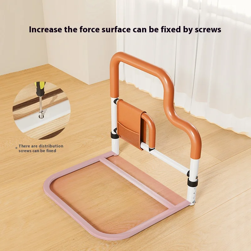 Adjustable Height Bedside Rail, Wake-Up Assist Device, Thick Carbon Steel Bed Guard Frame Elderly Bedside Armrests