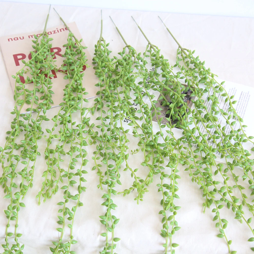 1PC String of Pearls Plant Artificial Hanging Succulents Plants for Wedding Living Room Bedroom Home Party Garden Decoration