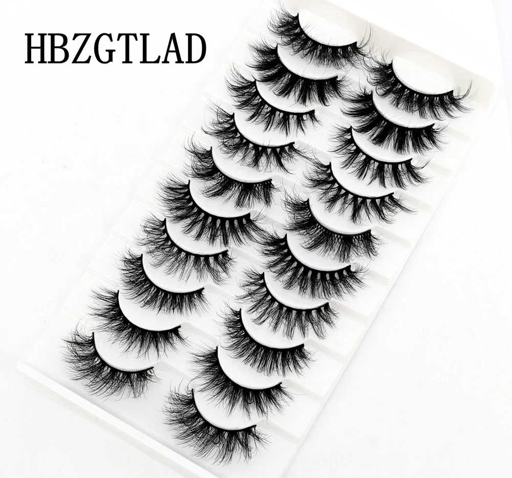 Lashes 10 Pairs 10-25mm Eyelashes 3D Faux Mink Eyelashes Long Lasting Fluffy Mink Lashes Dramatic Volume lashes Extension Thick