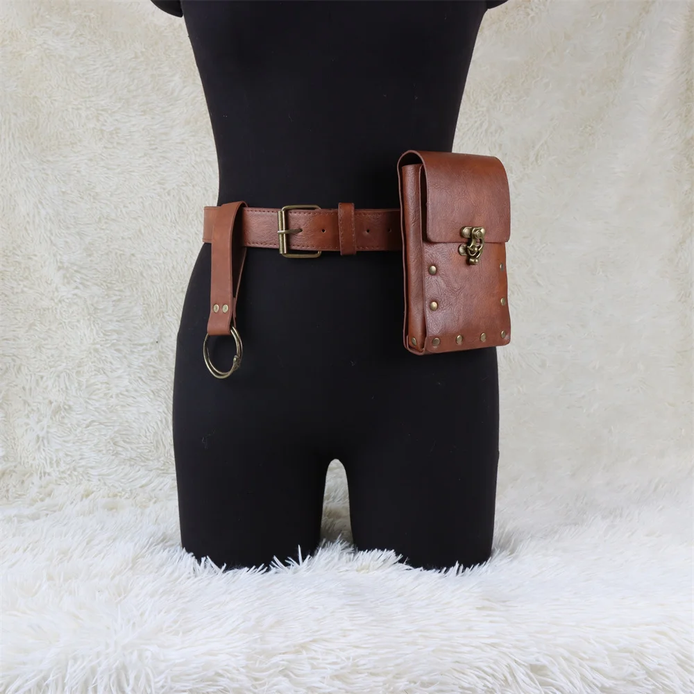 Viking Knight Cosplay Fantasy Belt Wasitbag Scabbard Medieval Renaissance Disguise Costume Accessories Adult Male  Props Belt