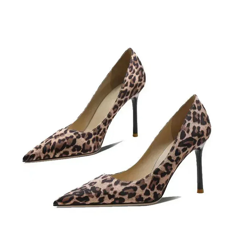 Leopard Sexy Pointed Toe Women Shoes High Heels Spring New Office Shoes Fashion 2024 Designer Female Stilettos Zapatos Pumps