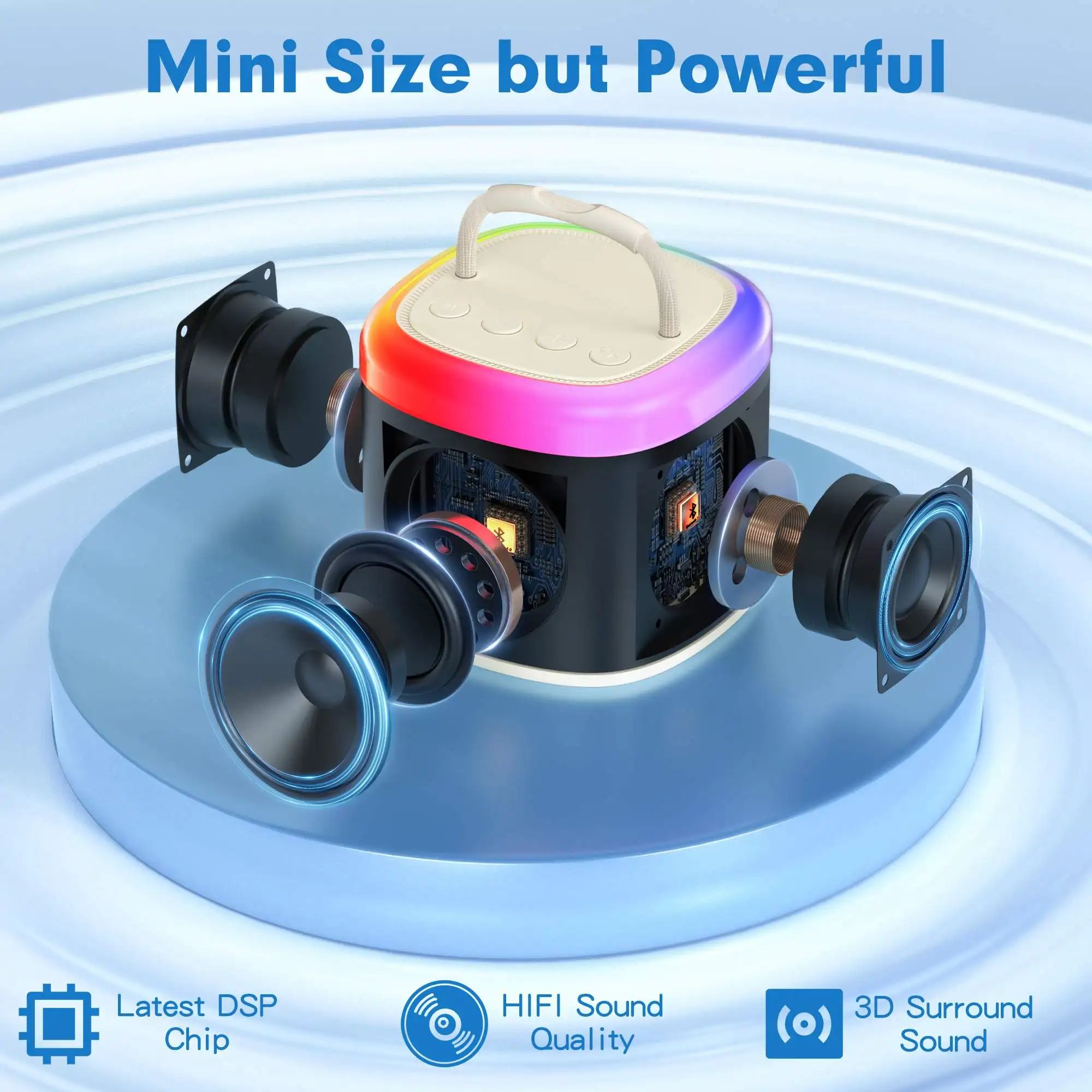 Mini macchina per karaoke, altoparlante Bluetooth portatile con 2 microfoni wireless, regali di compleanno adatti per ragazze dai 4 ai 12 anni