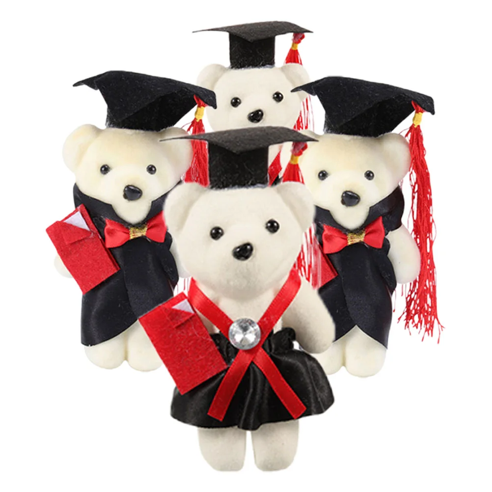 4 stuks Afstuderen Gevulde Knuffel Decoratieve Beren Boeket Benodigdheden Niet-geweven Schuim Lichtgewicht Praktisch