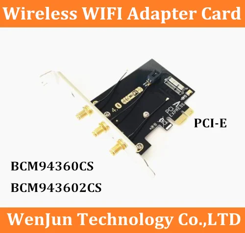 High Quality BCM94360CS BCM943602CS Wireless WIFI WLAN network adapter change-over Desktop PCI-E Transfer Card Adapter board