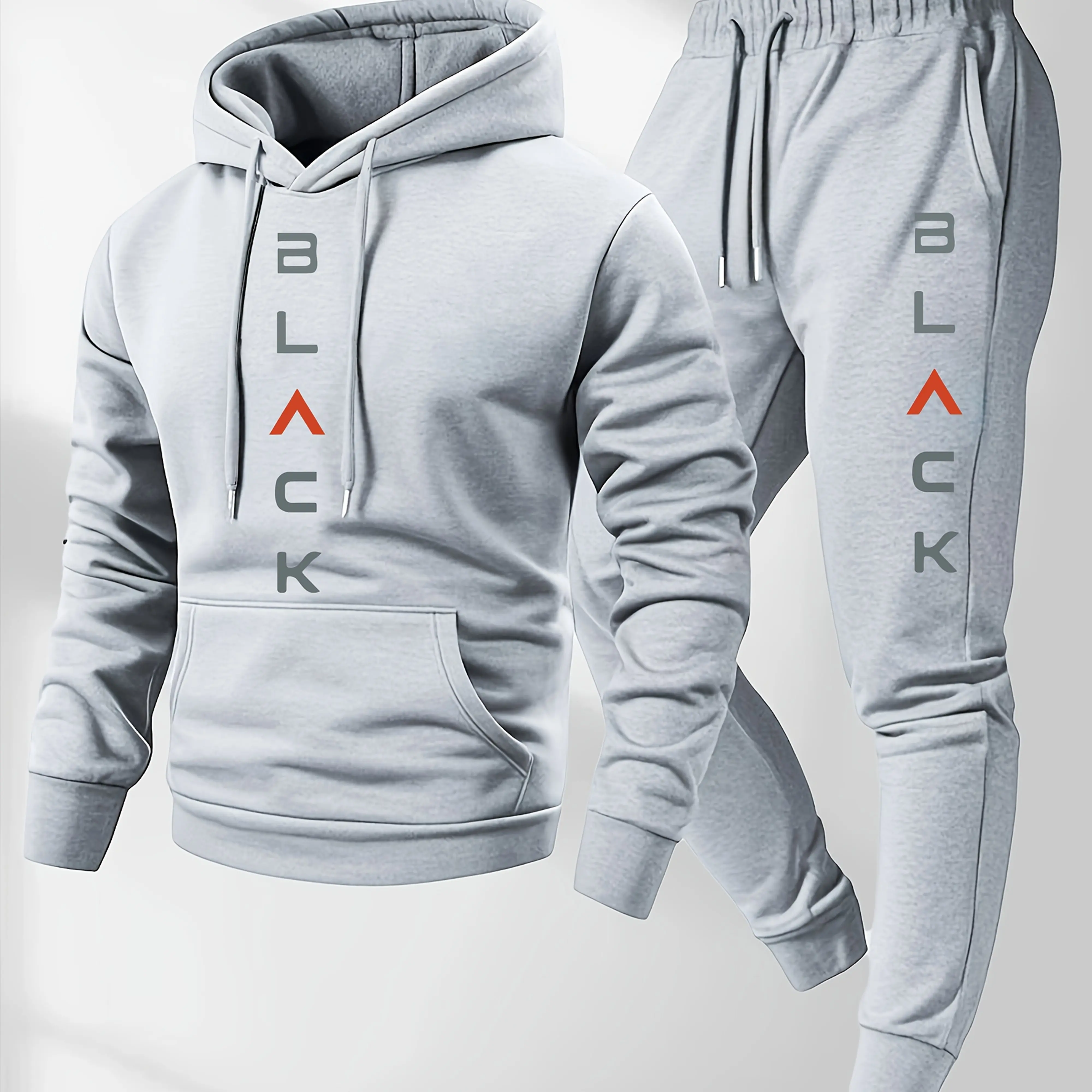 2026 Mens soft comfortable Boston print hooded sweatshirt sweatpants set eco-friendly thin velvet warm autumn winter hoodies