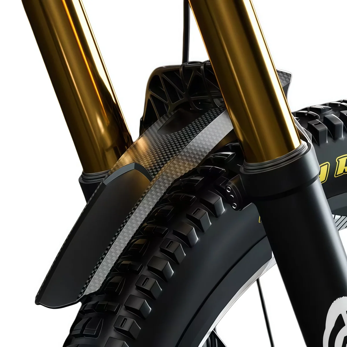 SUNTNUR MTB Hard Shell Carbon Fiber Mudguard – Universal Front & Rear Bike Fender – Aerodynamic Anti-Splash Design For DH/FR