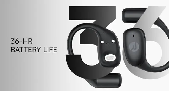 36 Hour Battery Life, All-Day Charge, Open Audio, Compact Design