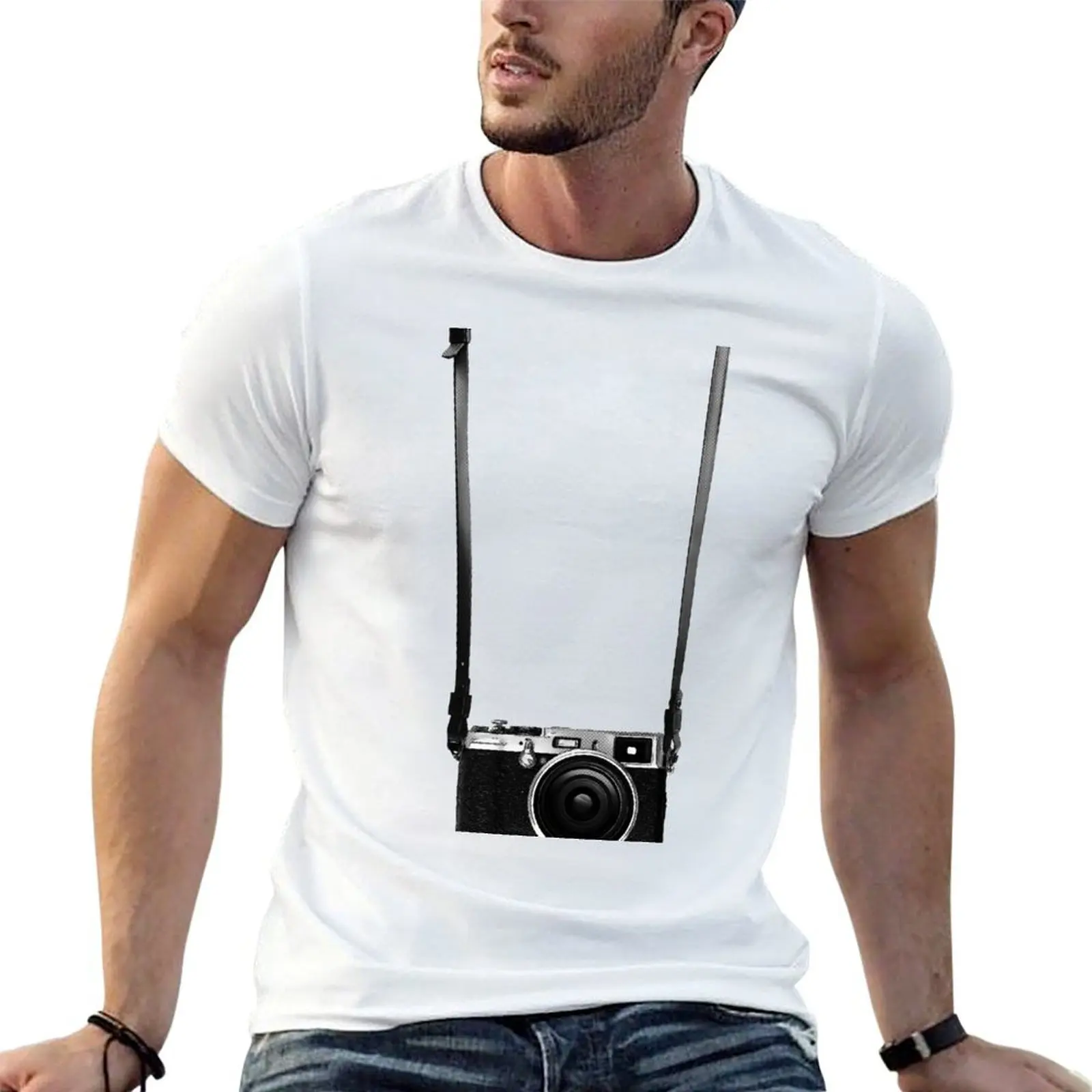Vintage retro 35mm metal rangerfinder camera on isolated white background. T-Shirt