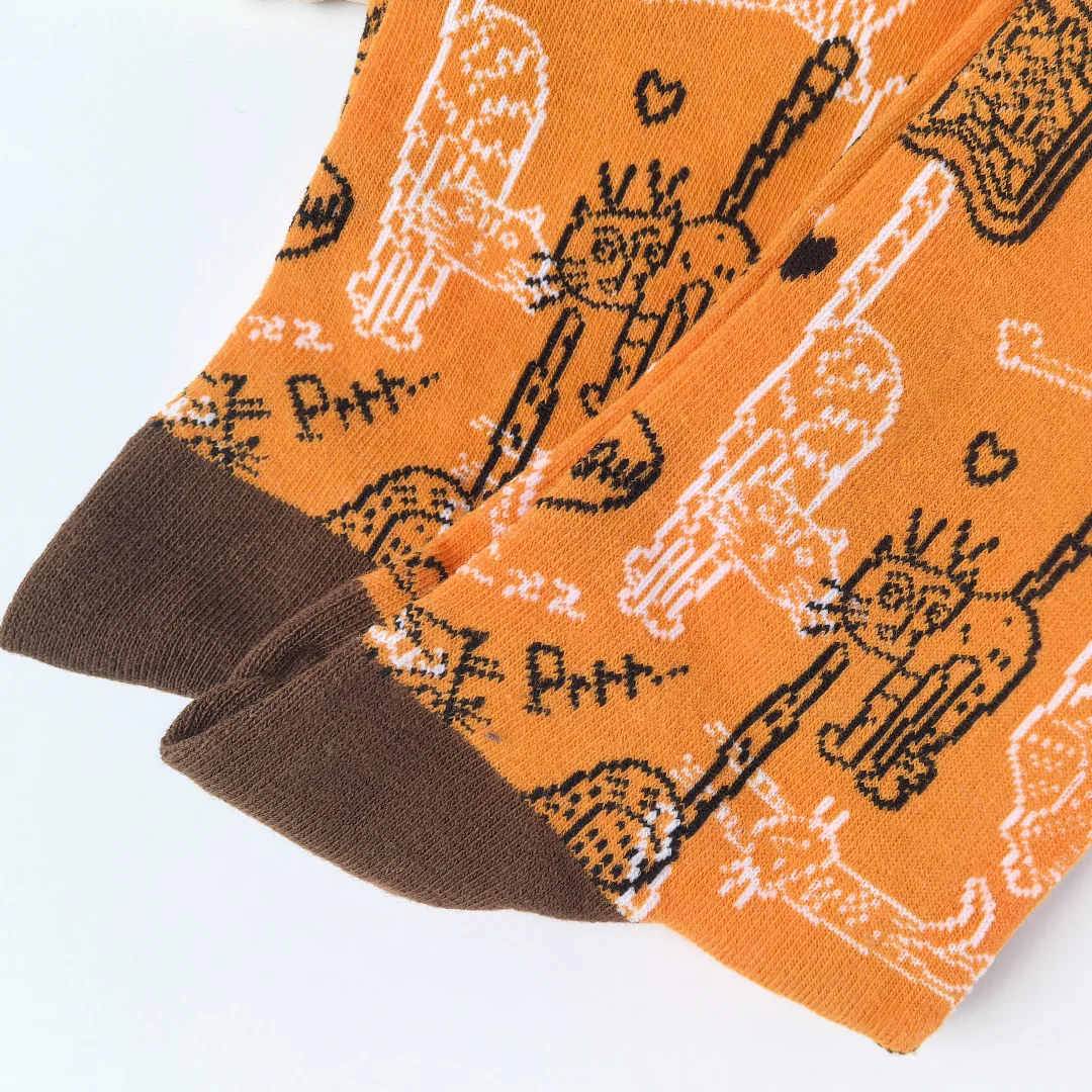 ถุงเท้าฟิตเนสลายแมวน่ารักและแปลกใหม่ 1 คู่ ถุงเท้าผู้ชายแฟชั่นทันสมัยระดับกลางน่อง