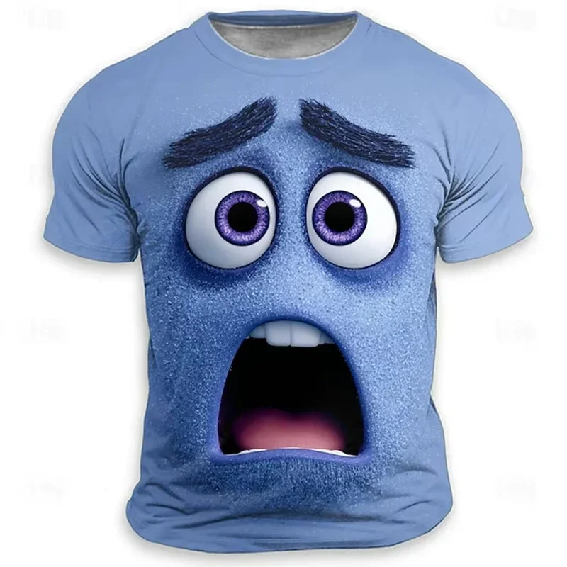 Funny Expression Graphic 3D Print T Shirts Fashion Harajuku Men's Clothing 2026 New Streetwear Man Tops