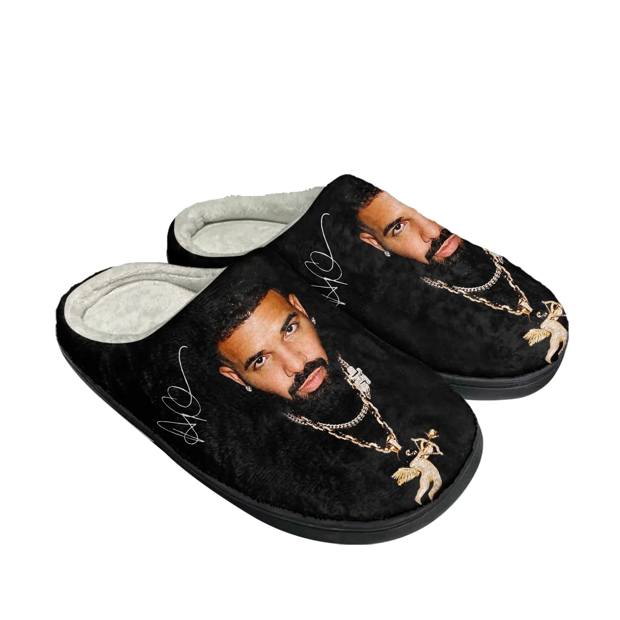 Rapper Drake Drizzy Home Cotton Slippers Mens Womens Animal Plush Bedroom Casual Keep Warm Shoes Thermal Slipper Custom Shoe