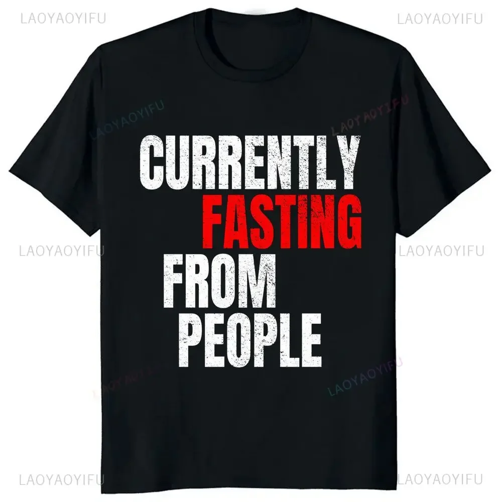 Interesting Current Fasted People Printed T-shirt Summer Trend Harajuku Short Sleeve Unisex Patterned Large T-shirt