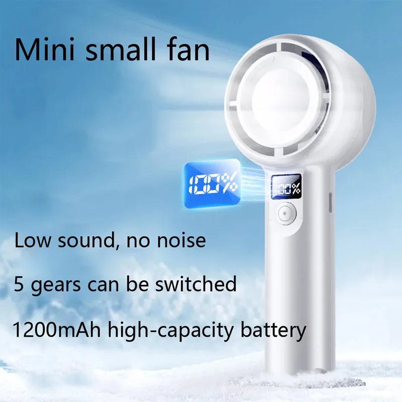 

Portable Mini Handheld Fan Air Cooler USB Rechargeable Small Cooling fan 5-speed Summer Outdoor camping Handheld Electric Fan